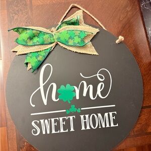 Source Unknown Black and Green "Home Sweet Home" St. Patrick's Day Door Hanger